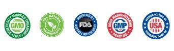 Non-GMO · 100% Natural · FDA Registered · GMP Certified · Made in USA